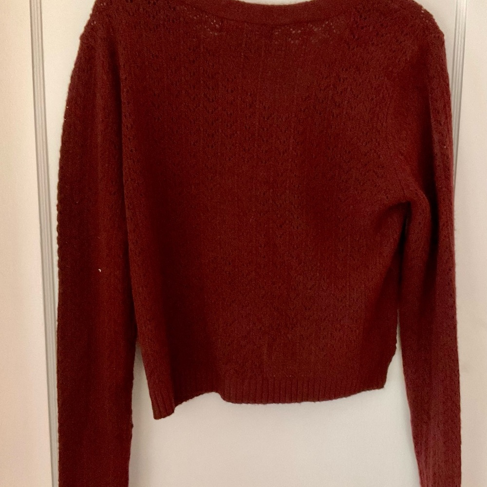 Chic & Belle Women's Burgundy Cardigan - Picture 5 of 5
